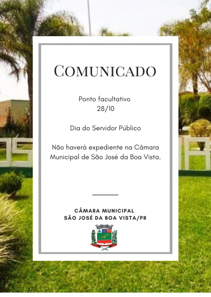 Ponto facultativo - Dia do Servidor Público