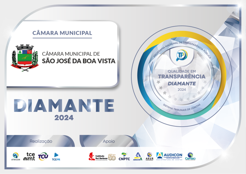 Somos Diamante no Programa Nacional de Transparência Pública (PNTP)