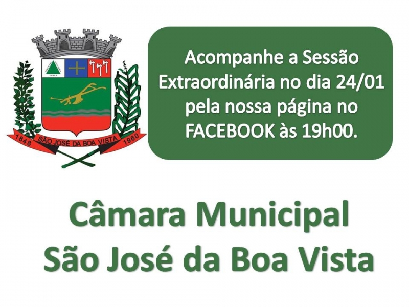 Acompanhe a Sessão Extraordinária ao vivo
